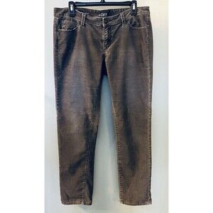 Ann Taylor Loft Womens Gray Corduroy Pants Size 10 With Pockets